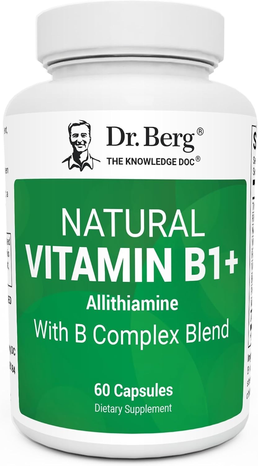 Dr. Berg Natural Vitamin B1 B6 B12 Complex - Allithiamine Vitamin B1 Supplement,
