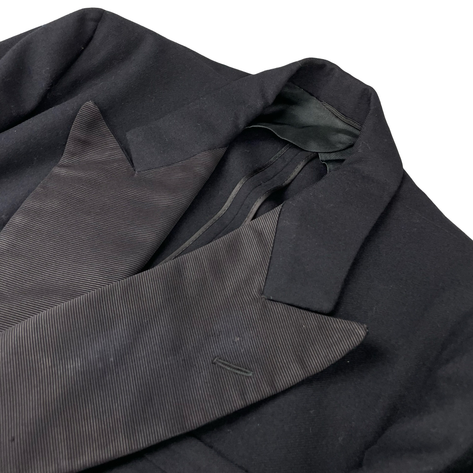 VTG 1940\'s Bespoke Men’s Double Breasted Flannel Tuxedo Jacket Navy Blue • 38S