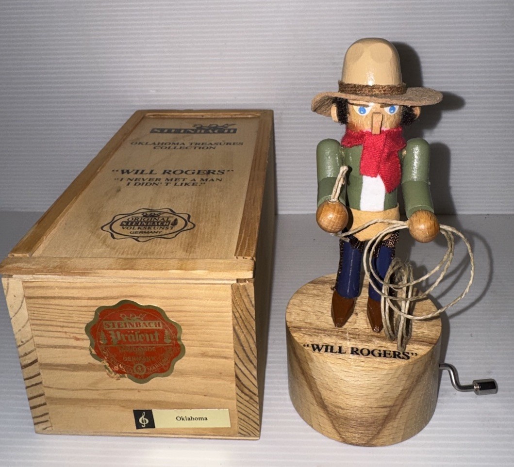 Vintage Steinbach Oklahoma Treasures Collection Will Rogers Musical Nutcracker Vintage Steinbach Oklahoma Treasures Collection Will Rogers Musical Nutcracker
