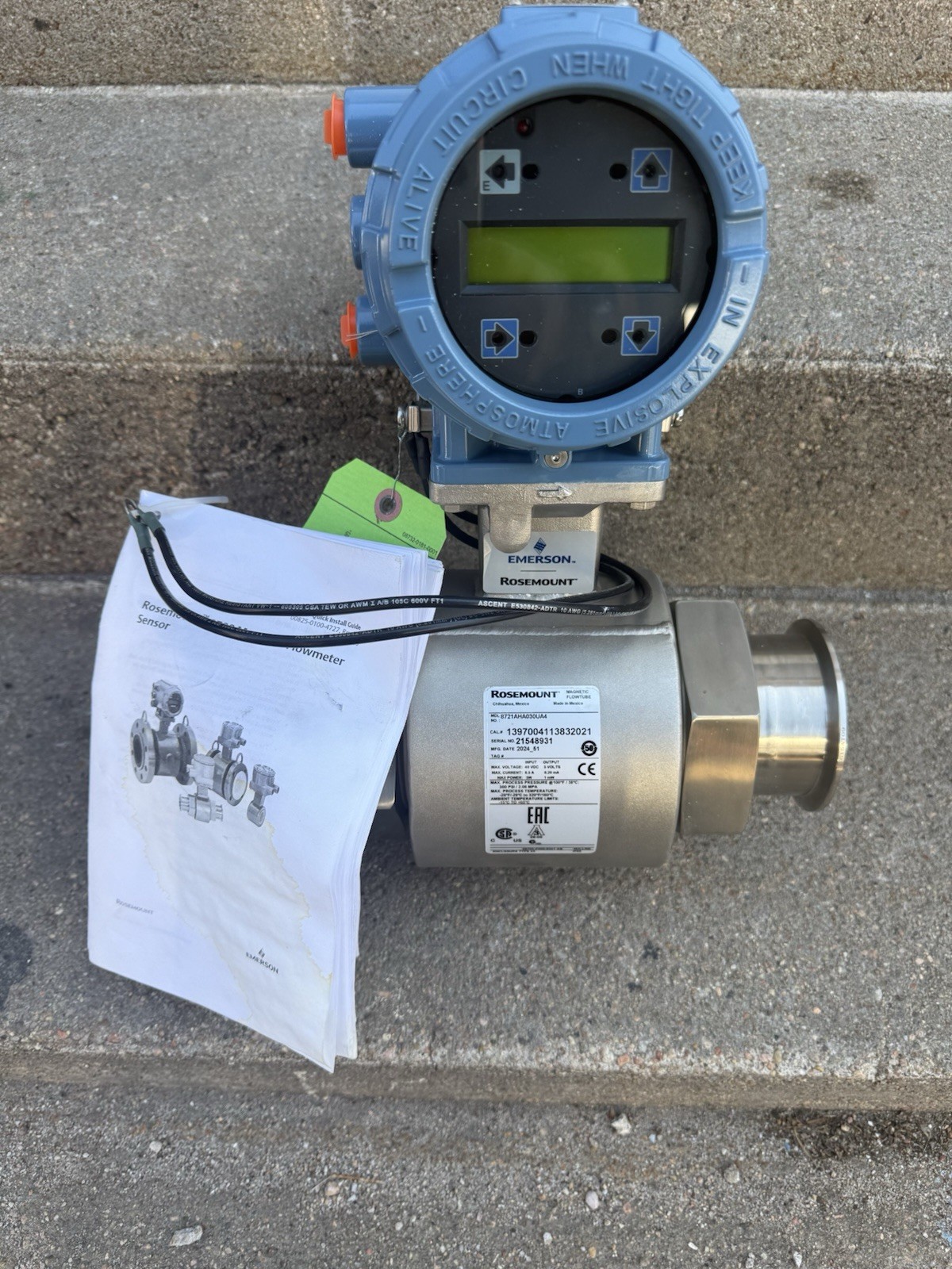 Rosemount 8705 Magnetic Flow Meter 3 inch 150, with Rosemount 8732 Transmitter Rosemount 8705 Magnetic Flow Meter 3 inch 150, with Rosemount 8732 Transmitter
