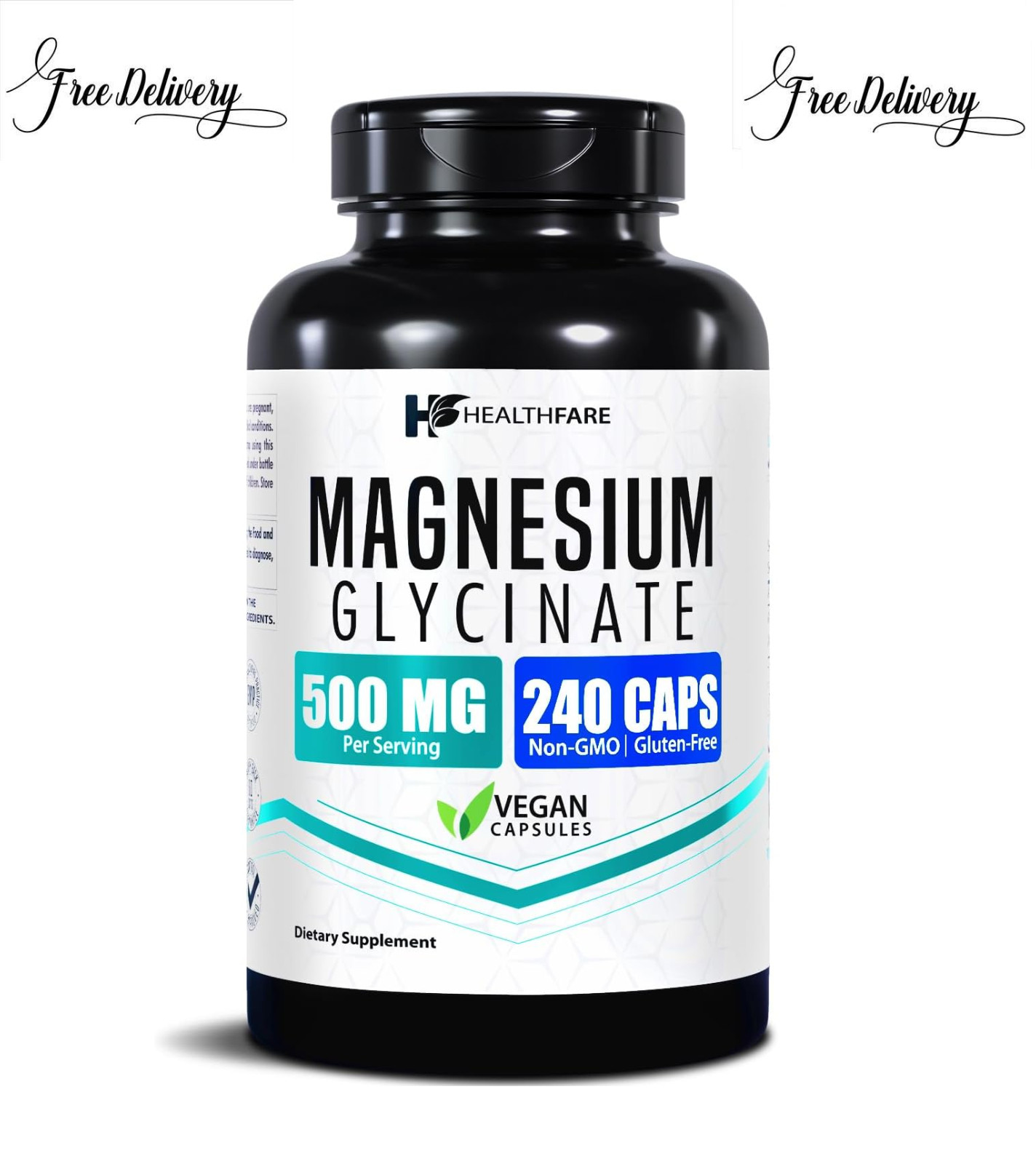HealthFare Magnesium Glycinate 500mg | 240 Veg Capsules | High-Absorption Chelat HealthFare Magnesium Glycinate 500mg | 240 Veg Capsules | High-Absorption Chelat