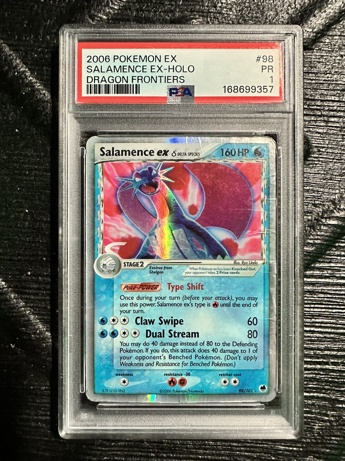 Salamence ex (Delta Species) Holo Ultra Rare EX Dragon Frontiers 98/101 HP Salamence ex (Delta Species) Holo Ultra Rare EX Dragon Frontiers 98/101 HP