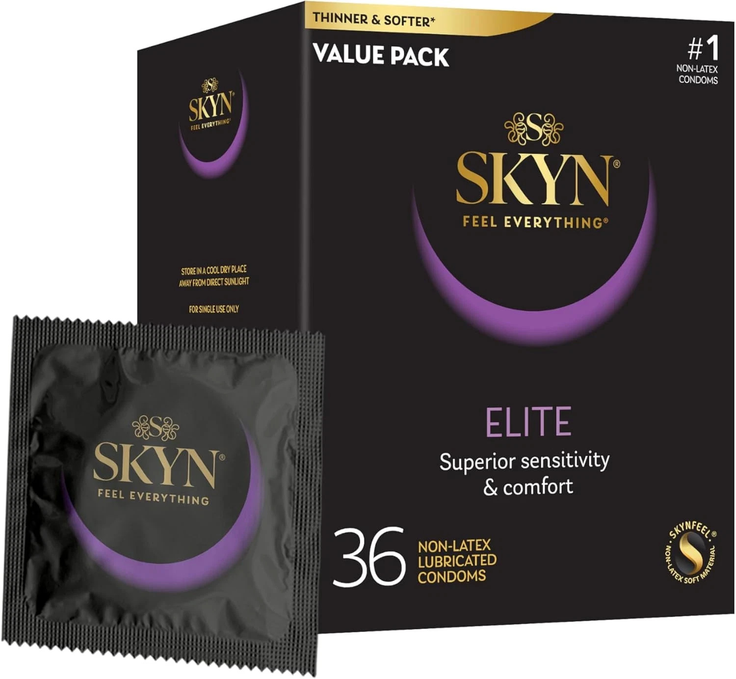 SKYN Elite 36 Count Ultra-Thin Lubricated Latex-Free Condoms SKYN Elite 36 Count Ultra-Thin Lubricated Latex-Free Condoms