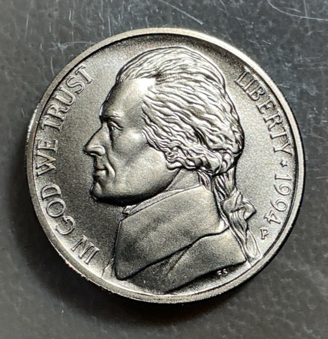 Rare 1994P Jefferson Nickel PRF Matte Finish Gem BU See Pics only 167,703 Minted