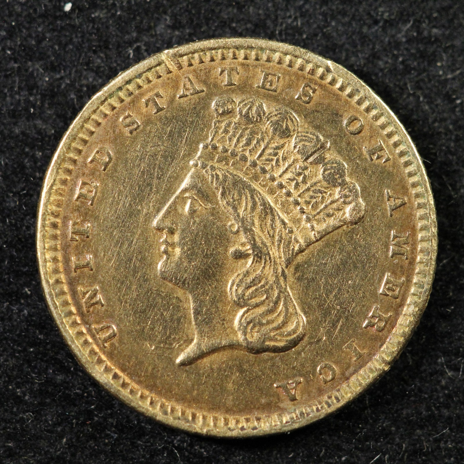 1857-P $1 Dollar Type 3 Gold Indian Princess -  USA
