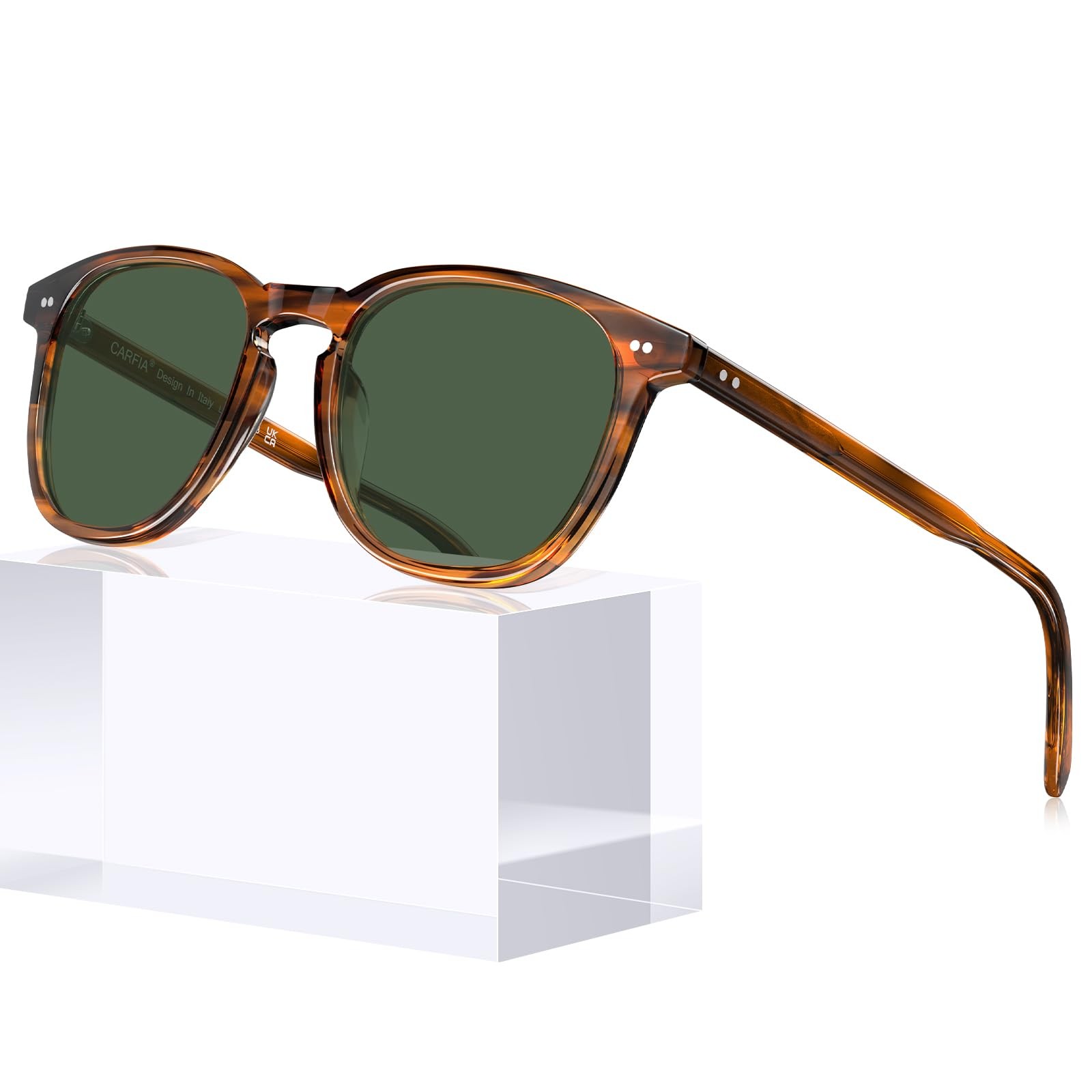 CARFIA Cool Acetate Polarized Square Mens Sunglasses Keyhole Male Shades