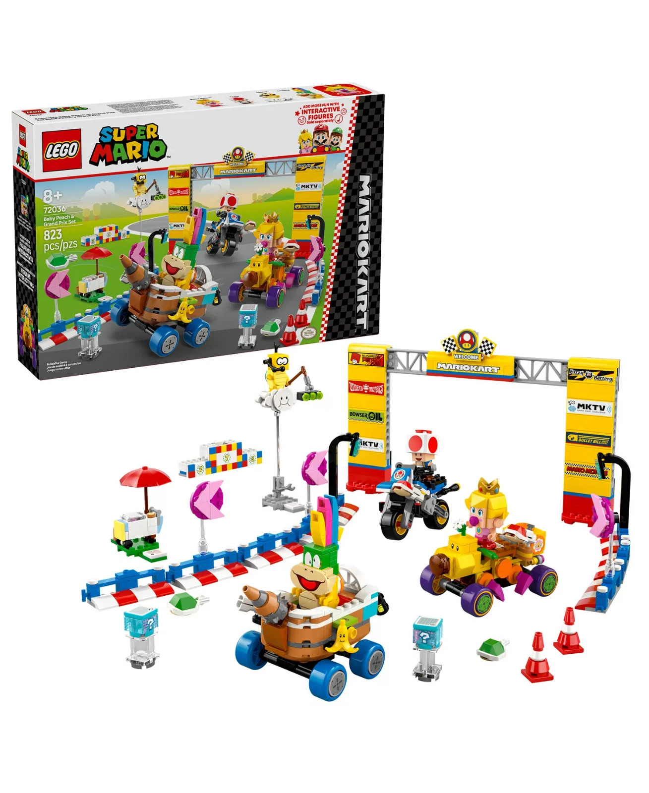 [SALE]- LEGO® Super Mario Baby Peach Grand Prix Set Racing Toy 72036, 823 Pieces