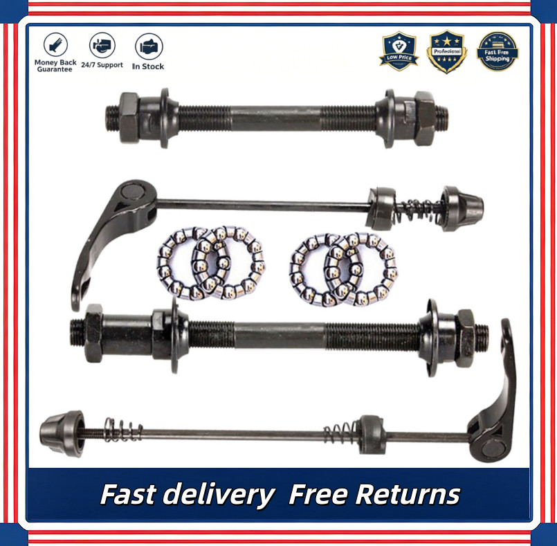 8PCS/Set Steel Bicycle Hub Bearings And Bike Axle Front Rear Quick ReleaseSkewer