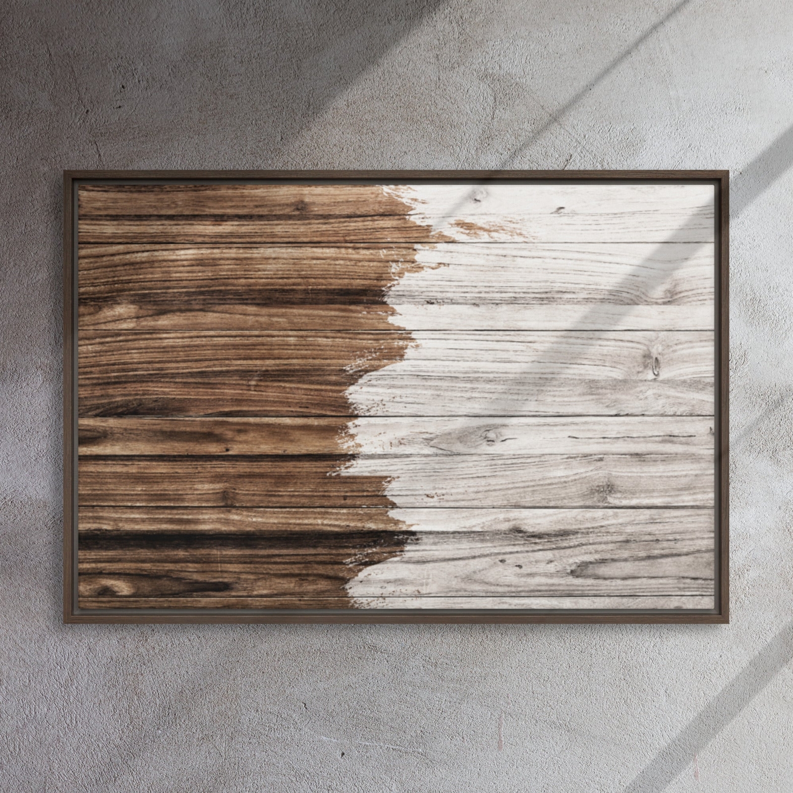 Pale white and brown wooden textured flooring 36x24-Framed Canvas Print