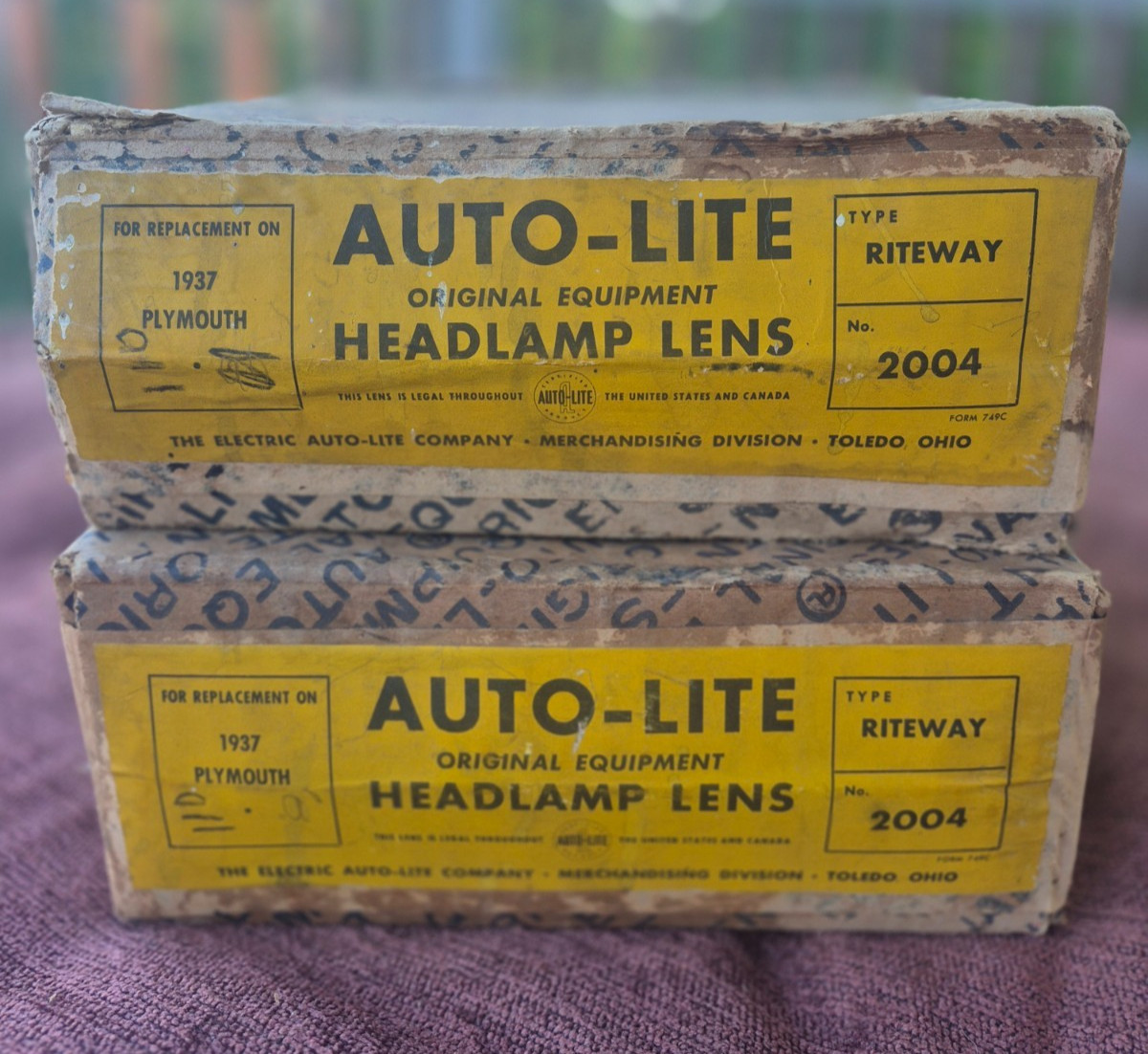 NOS Autolite Headlamp Glass Lens 1937 Plymouth replacement lens