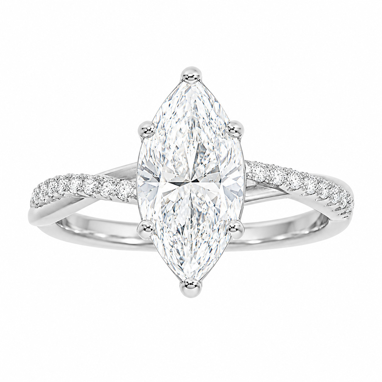 Aurvelle 2ct Marquise Moissanite Engagement Ring Twisted 925 Sterling Silver Aurvelle 2ct Marquise Moissanite Engagement Ring Twisted 925 Sterling Silver