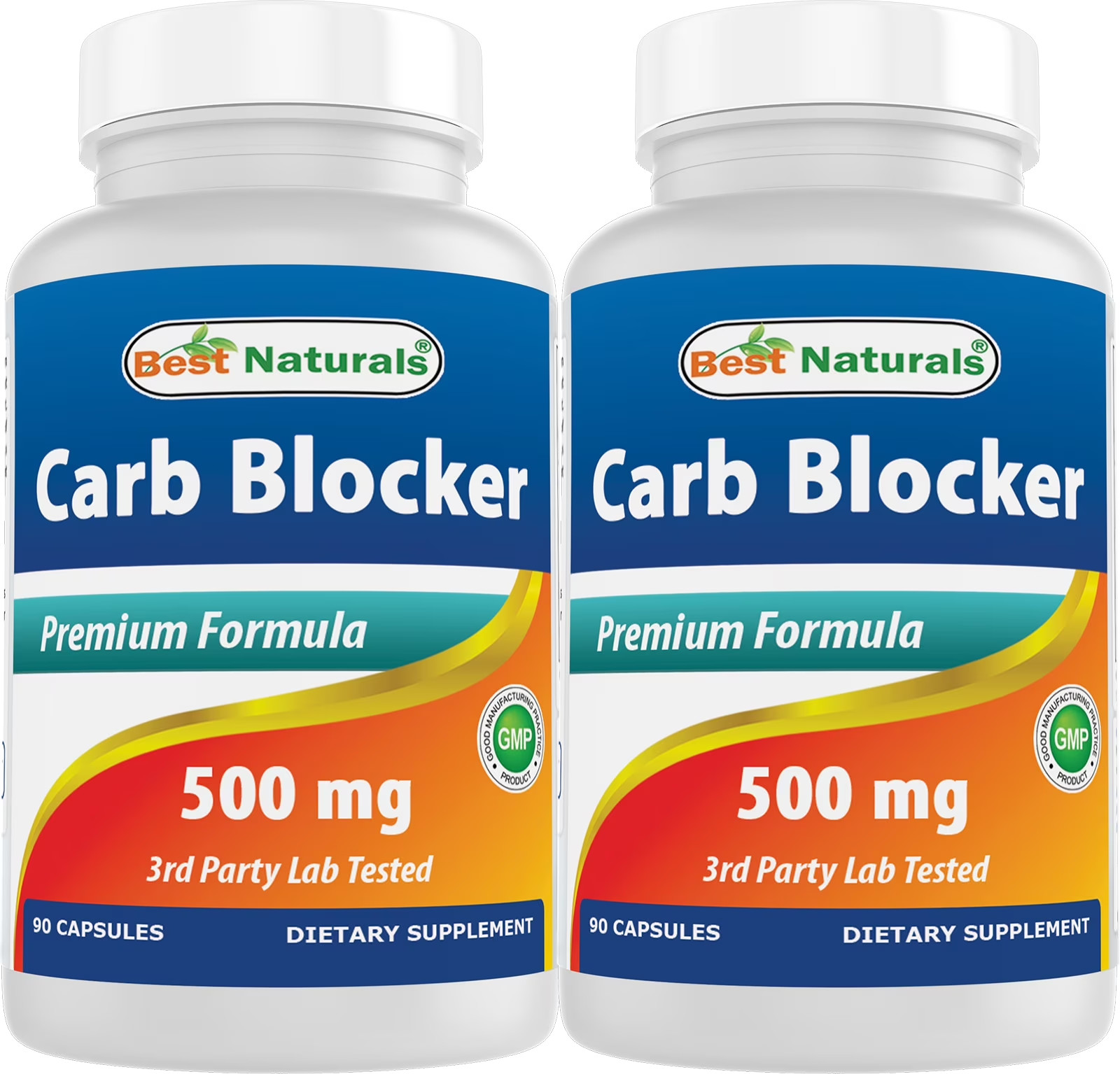2 Pack Carb Blocker 500mg 90 Capsules Weight Loss Supplement