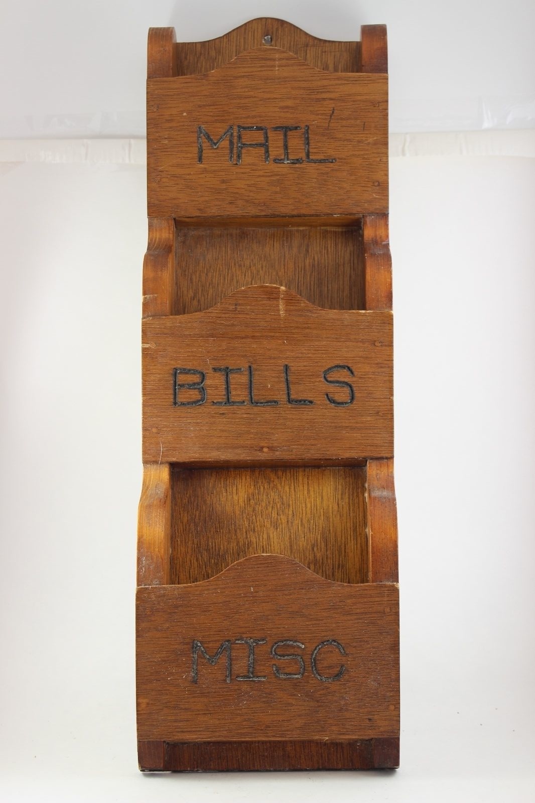 Vintage Antique Wood Wall Hanging Mail Sorter Hand Made Folk Art
