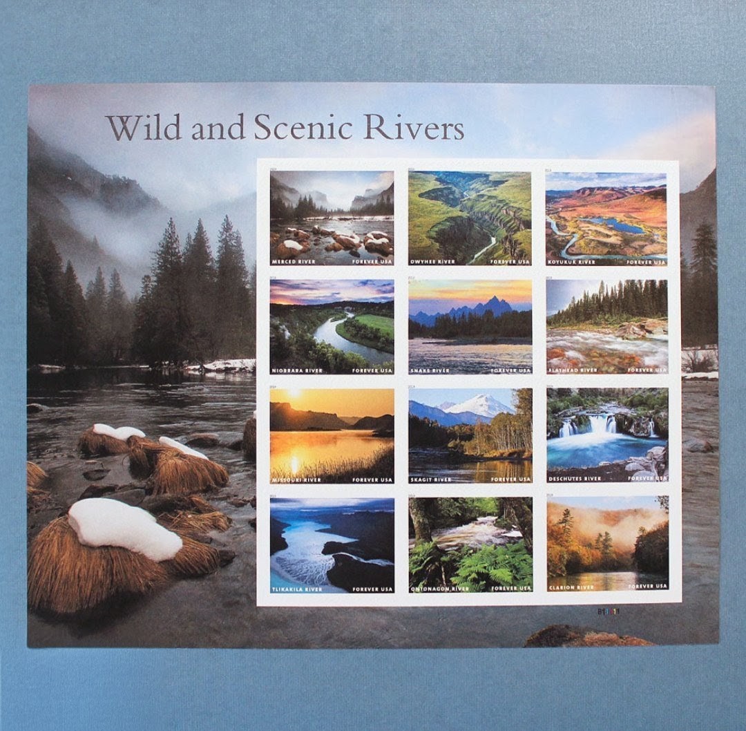 USPS 2019 Wild and Scenic Rivers Forever Stamps Sheet of 12, Nature USPS 2019 Wild and Scenic Rivers Forever Stamps Sheet of 12, Nature