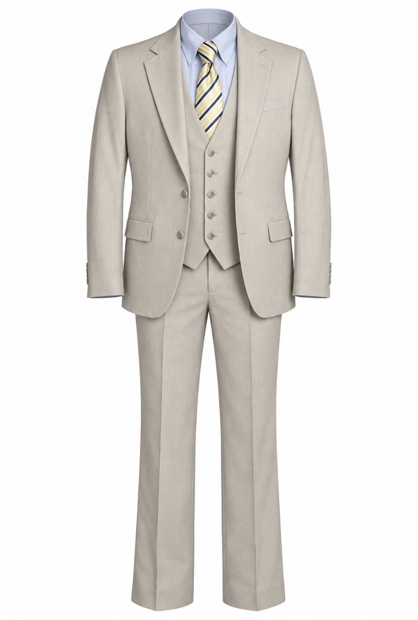 Vintage Bespoke 3 Piece Suit Men 42R 36x33 Custom Tailor Jack Khan Business