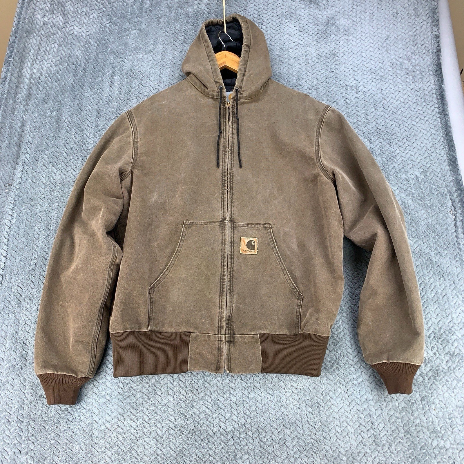 Vintage Carhartt Jacket Mens LT Large Tall Brown Hooded Canvas J06 CHT 90s Faded Vintage Carhartt Jacket Mens LT Large Tall Brown Hooded Canvas J06 CHT 90s Faded
