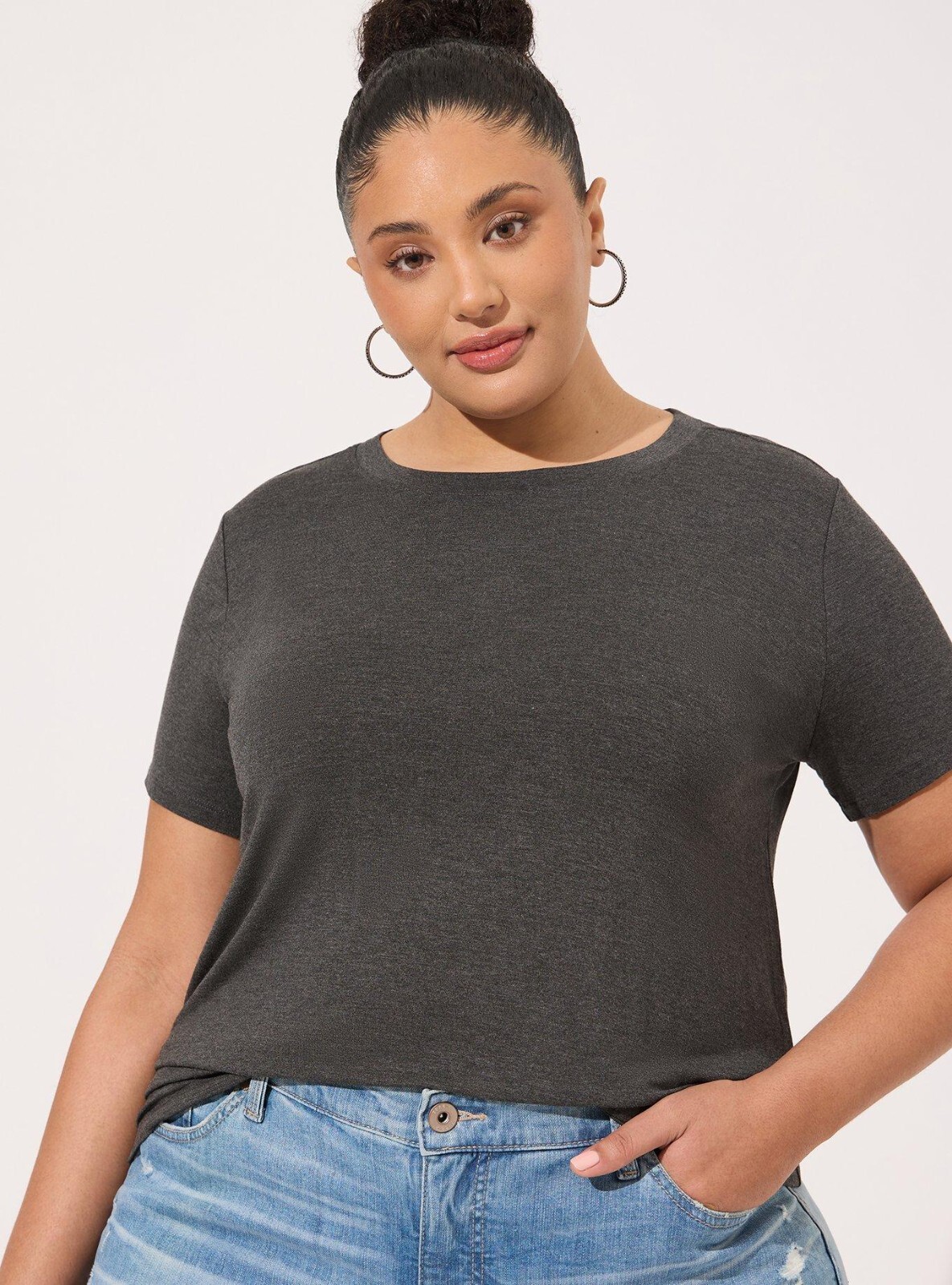 Torrid Plus 2X Perfect Tee Super Soft Short Sleeve Crew Neck Charcoal Grey NWT Torrid Plus 2X Perfect Tee Super Soft Short Sleeve Crew Neck Charcoal Grey NWT