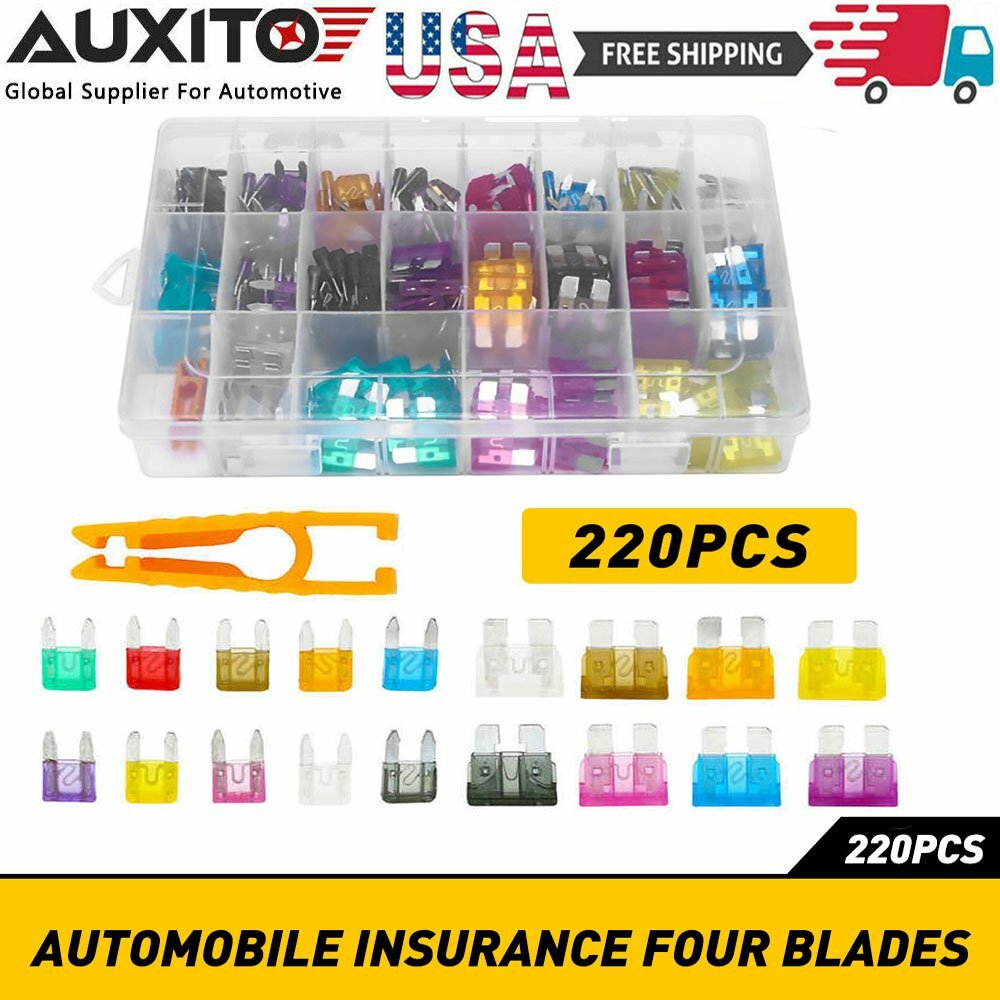 220Pcs Car Blade Fuse Kit Assortment Blade Set For Car Truck SUV ATV Motocycle