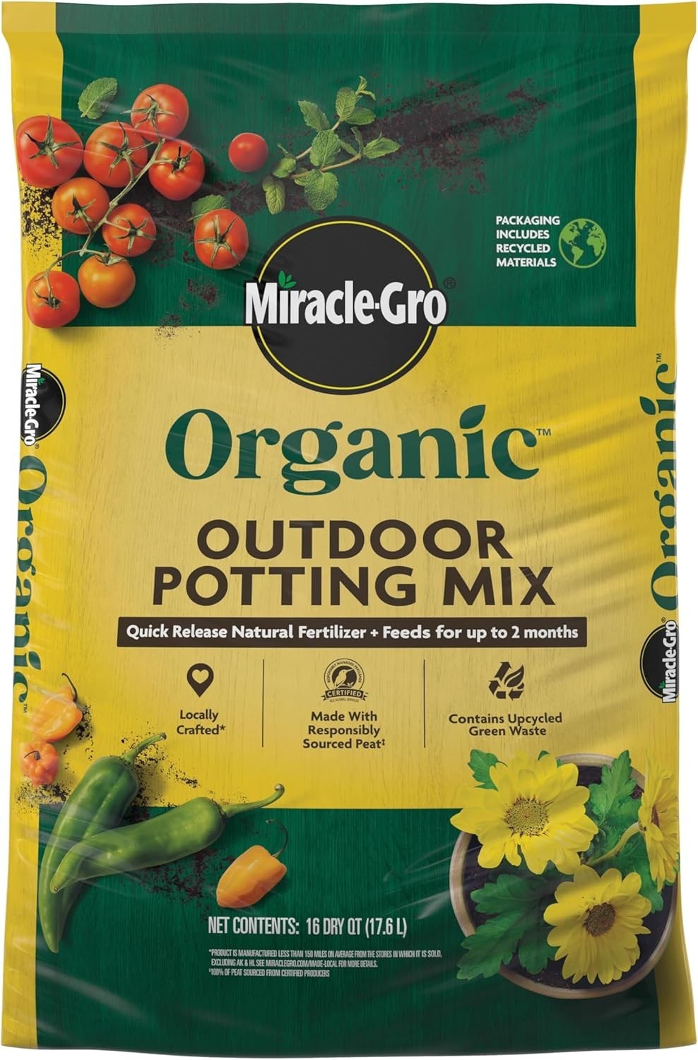 Miracle-Gro Organic Outdoor Potting Mix - Plant Soil for Outdoor Container Miracle-Gro Organic Outdoor Potting Mix - Plant Soil for Outdoor Container