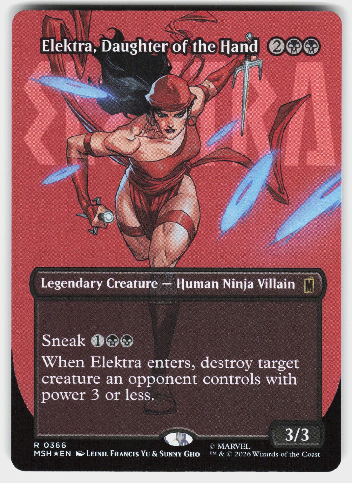Elektra, Daughter of the Hand (Borderless) (0366) 366 MSH Foil R MTG EN NM Elektra, Daughter of the Hand (Borderless) (0366) 366 MSH Foil R MTG EN NM