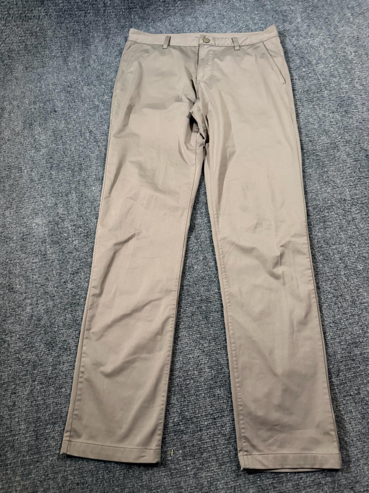 Rhone Pants Mens 32x33 Beige Microfiber Chino Slim Straight Casual Travel