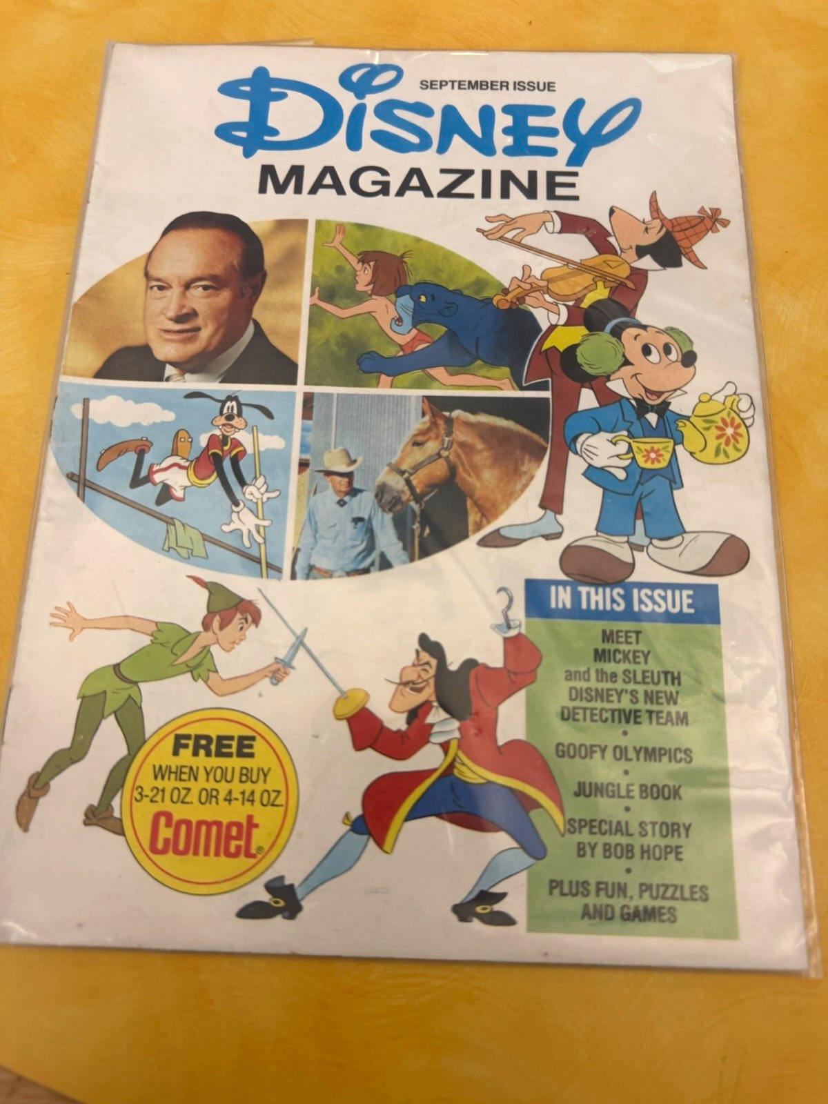 Vintage 1976 Disney Magazine September Mickey Mouse Peter Pan Bob Hope Comics