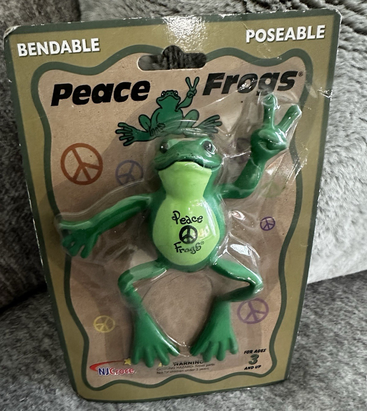 Peace Frogs Bendable Poseable Frog Figurine Figure RARE FIND New Peace Frogs Bendable Poseable Frog Figurine Figure RARE FIND New
