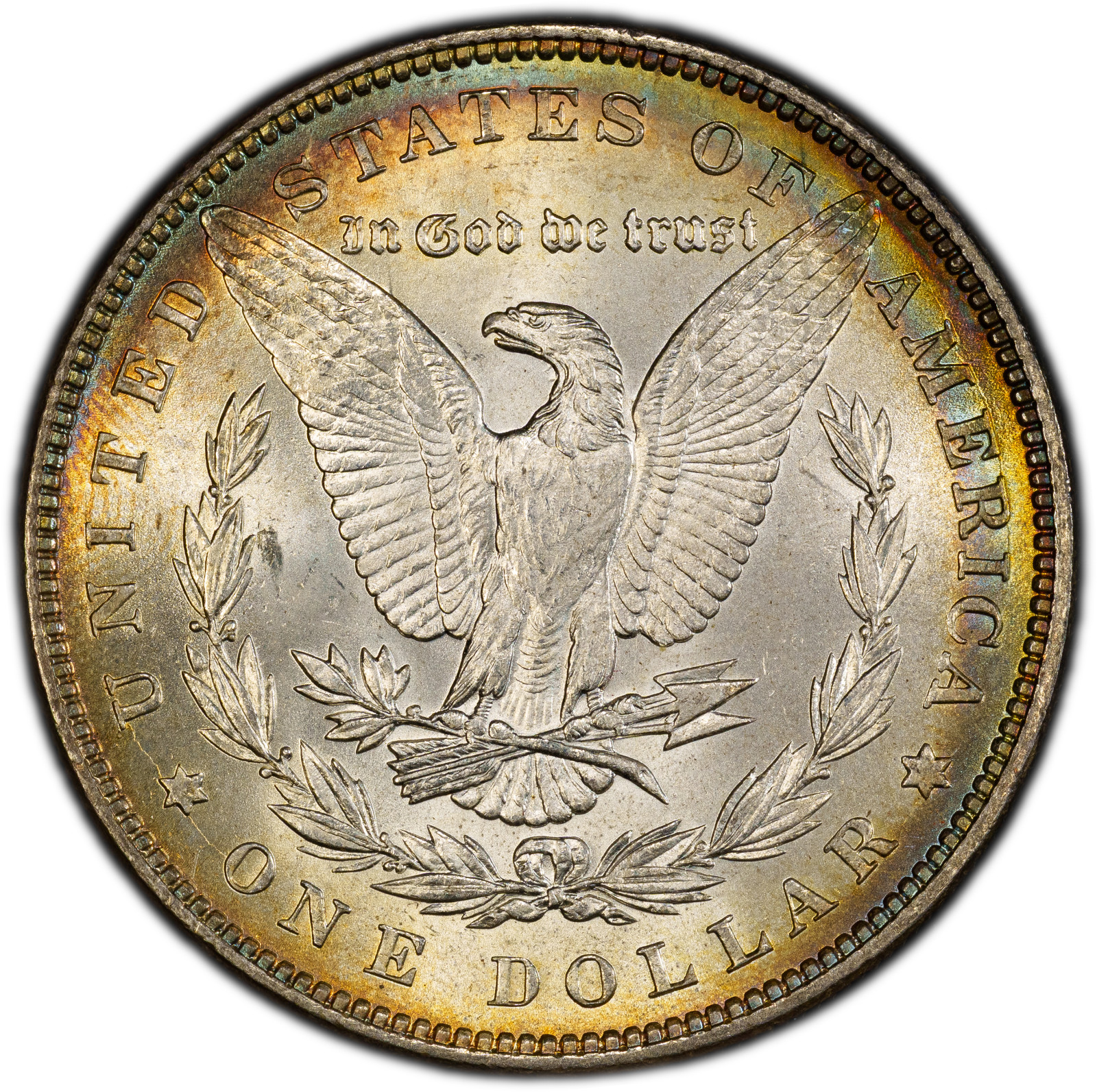 1887-P PCGS MS63 Morgan Dollar | Vibrant Peripheral Rainbow Toning | Nice Luster