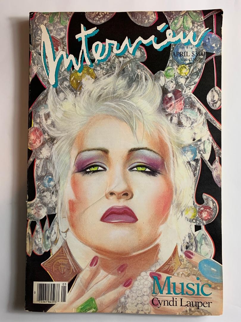 Andy Warhol INTERVIEW Magazine CYNDI LAUPER Cover. Music Edition. April 1986.