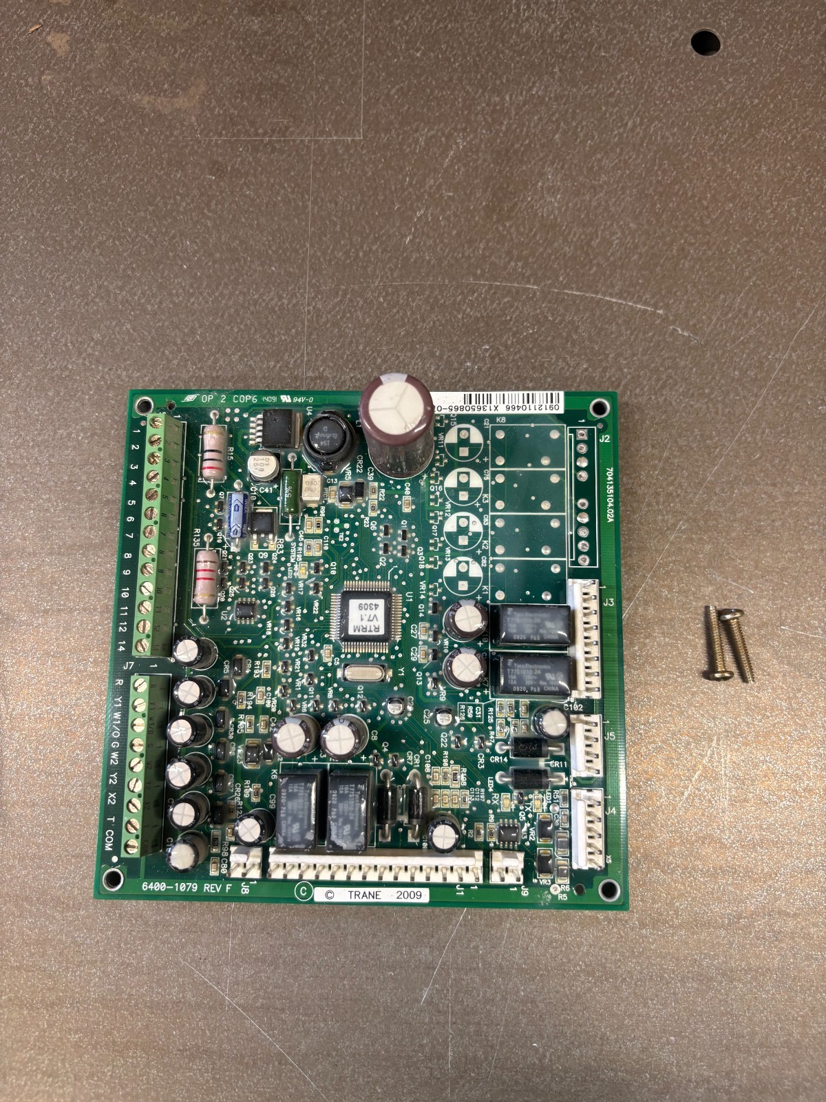 TRANE RTU Control Board 6400-1079 REV F X13650865-07 RTRM V7.1