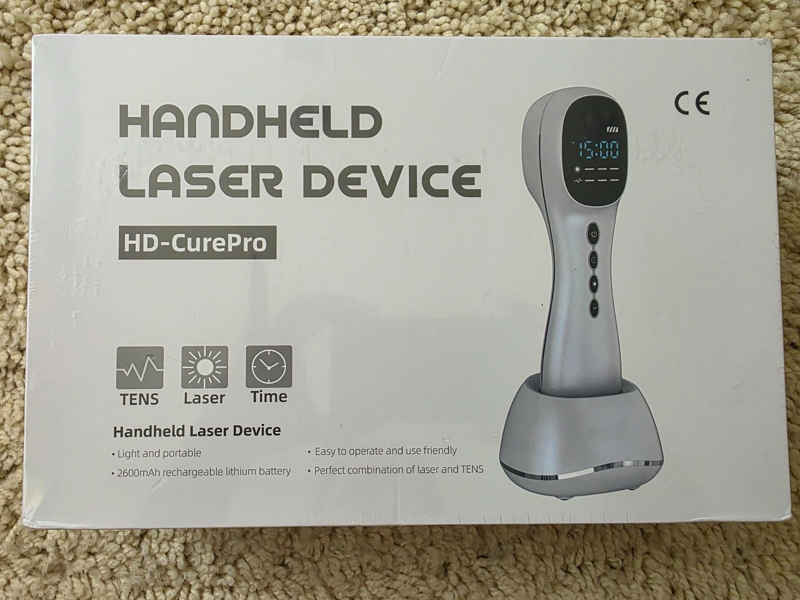 HD-CurePro Handheld Laser w/ TENS Pain Relief Therapy, Portable Rechargeable-NEW HD-CurePro Handheld Laser w/ TENS Pain Relief Therapy, Portable Rechargeable-NEW
