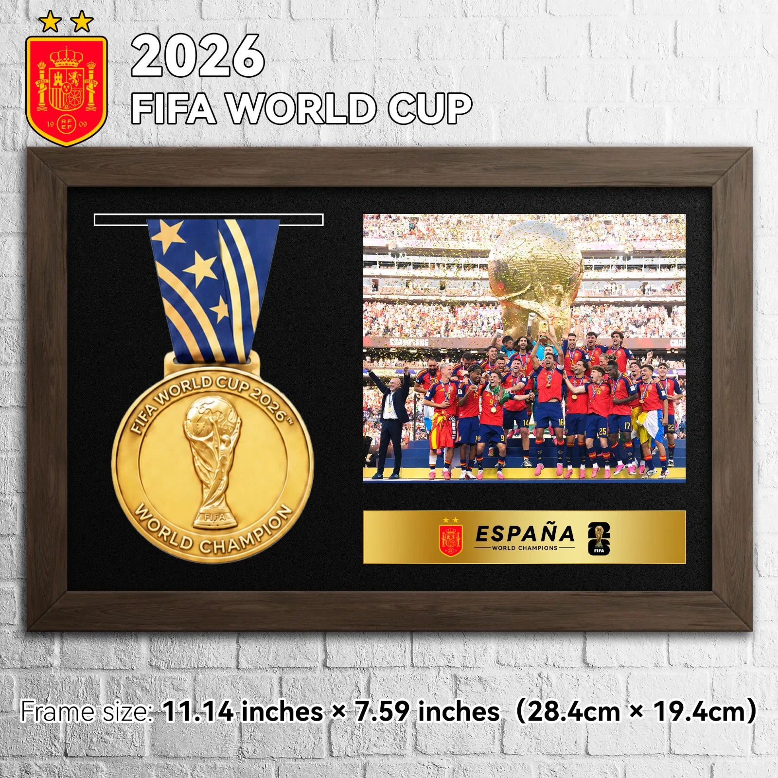 Replica 2026 FIFA World Cup Gold Winner Spain Medal Football Championship Medal 