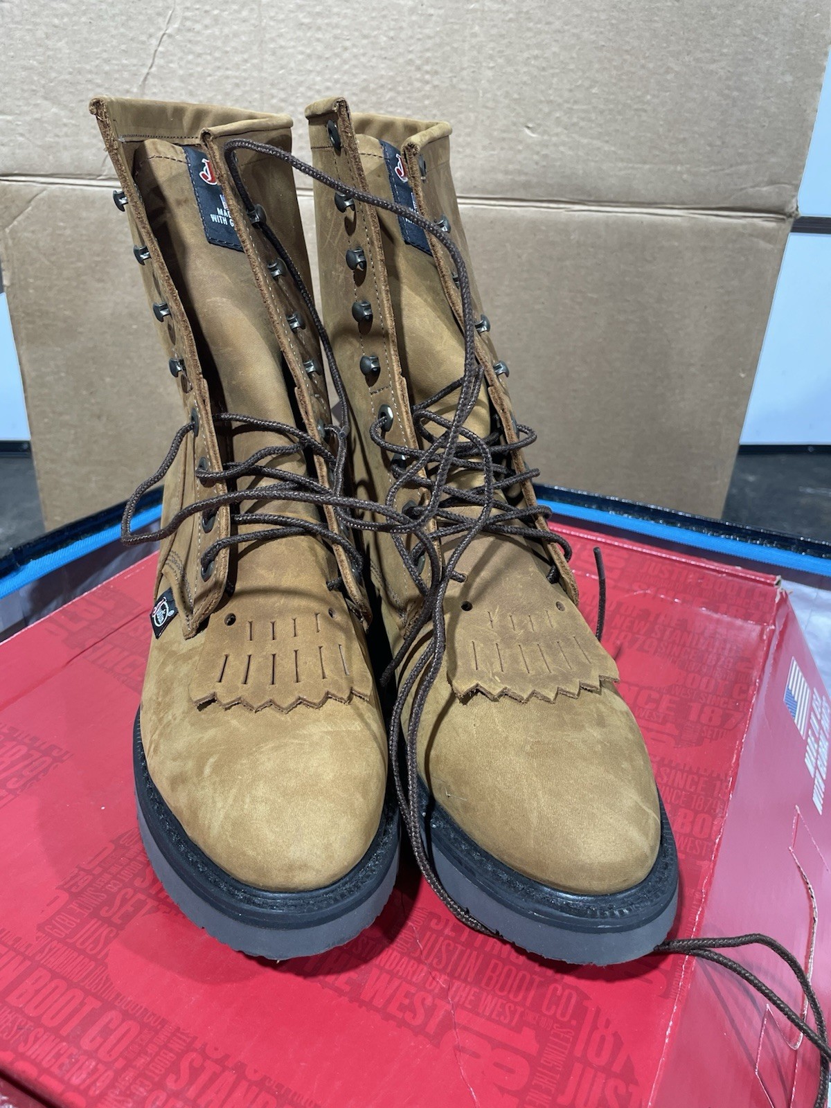 Justin Original Workboots Conductor 8 Inch Soft Toe Work 9.5D Justin Original Workboots Conductor 8 Inch Soft Toe Work 9.5D