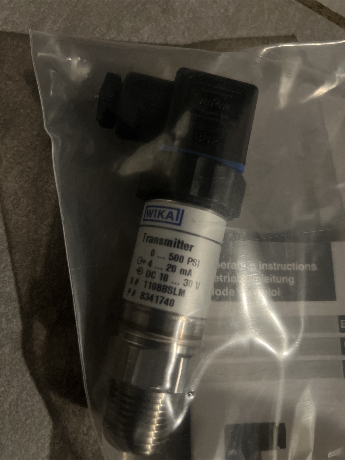 Wika Pressure Transmitter S-10 500psi Max Pressure, 10 - 30 V dc, IP65 Wika Pressure Transmitter S-10 500psi Max Pressure, 10 - 30 V dc, IP65