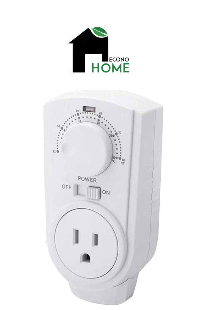 EconoHome Adjustable Thermostat - Universal Plugin Heating & Cooling Thermostat EconoHome Adjustable Thermostat - Universal Plugin Heating & Cooling Thermostat