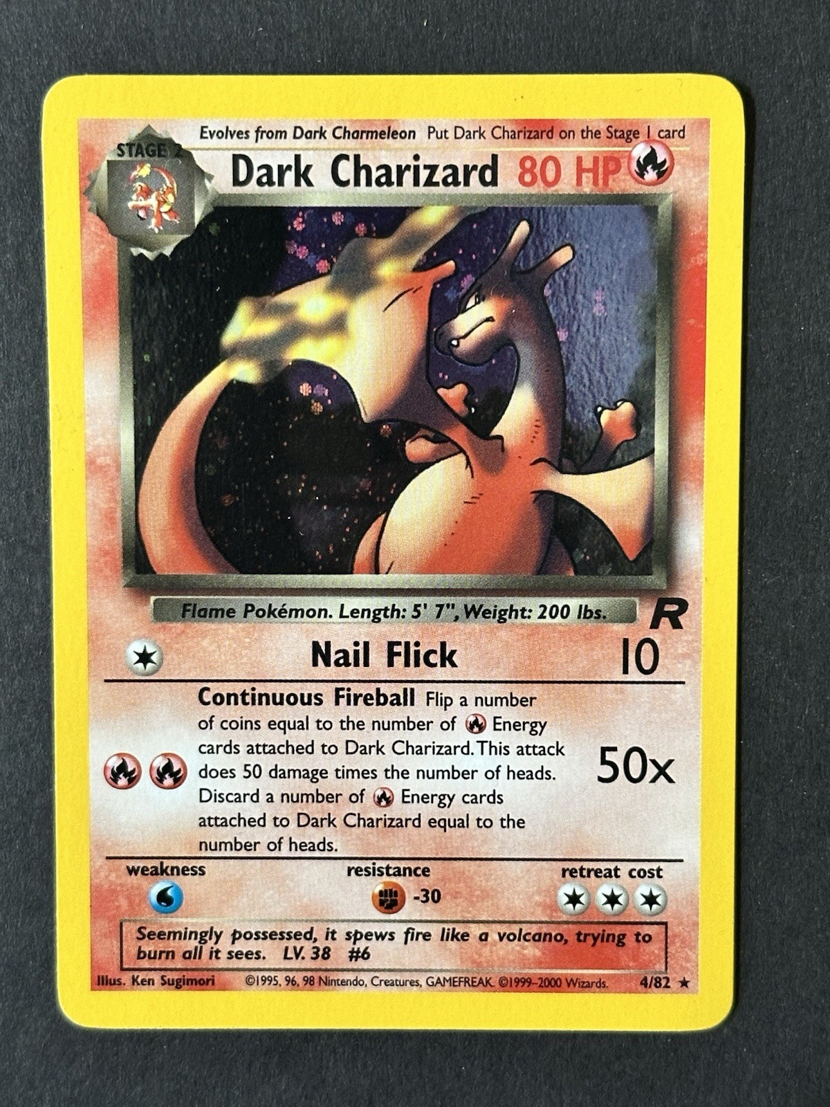 Dark Charizard 4/82 Holo Team Rocket Pokemon 2000 Dark Charizard 4/82 Holo Team Rocket Pokemon 2000