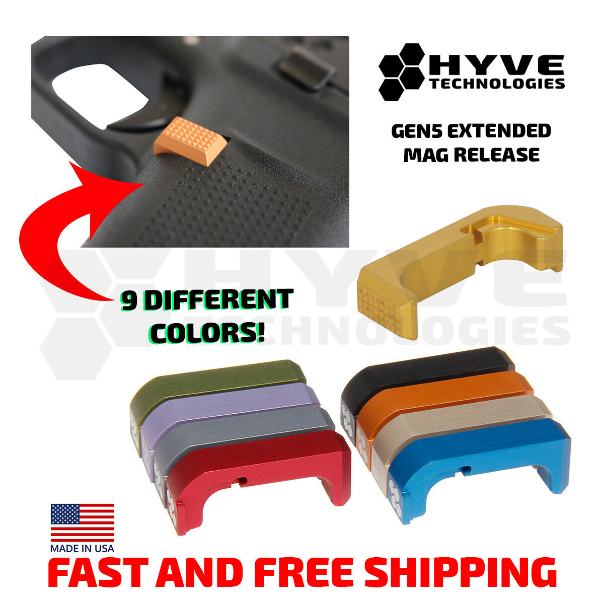 Hyve Technologies Extended Mag Release for the Gen 5 Glock