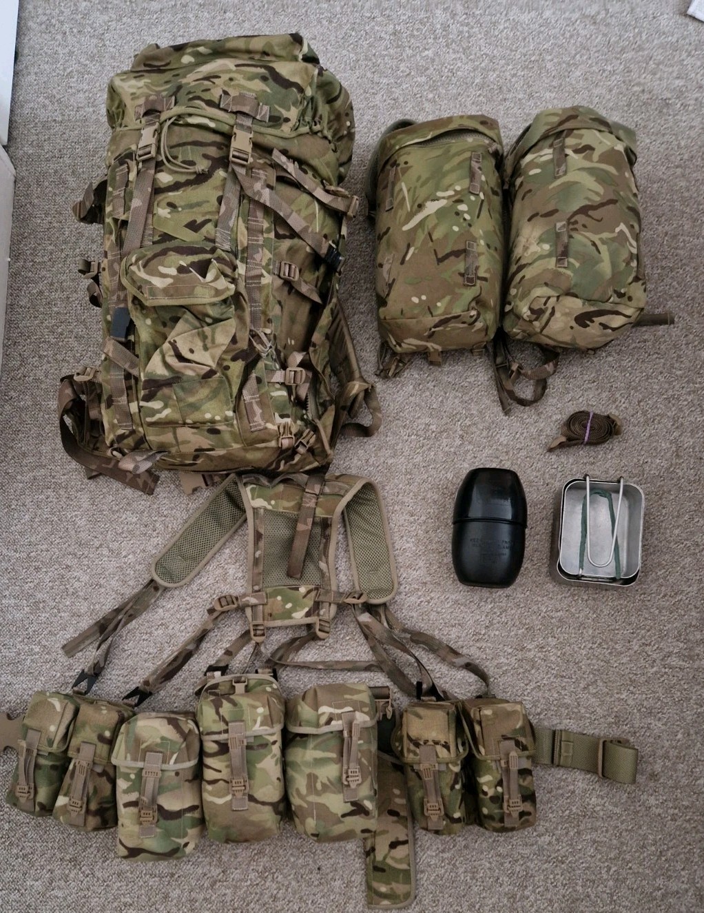 British Army MTP PLCE Infantry Bergan, Webbing And Ancillaries Cadet British Army MTP PLCE Infantry Bergan, Webbing And Ancillaries Cadet