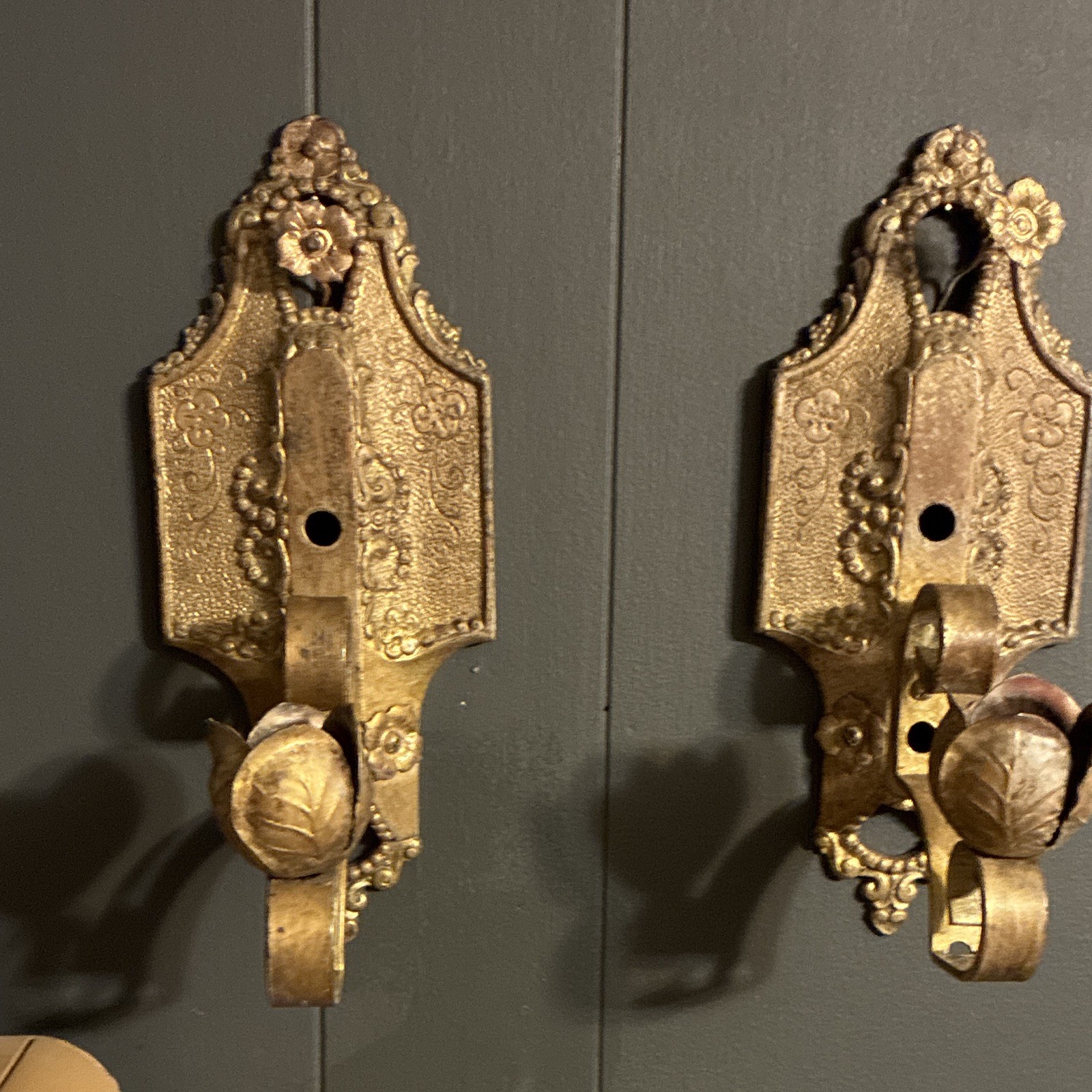 Vintage Art Deco cast iron wall sconces 1920-1930’s Vintage Art Deco cast iron wall sconces 1920-1930’s