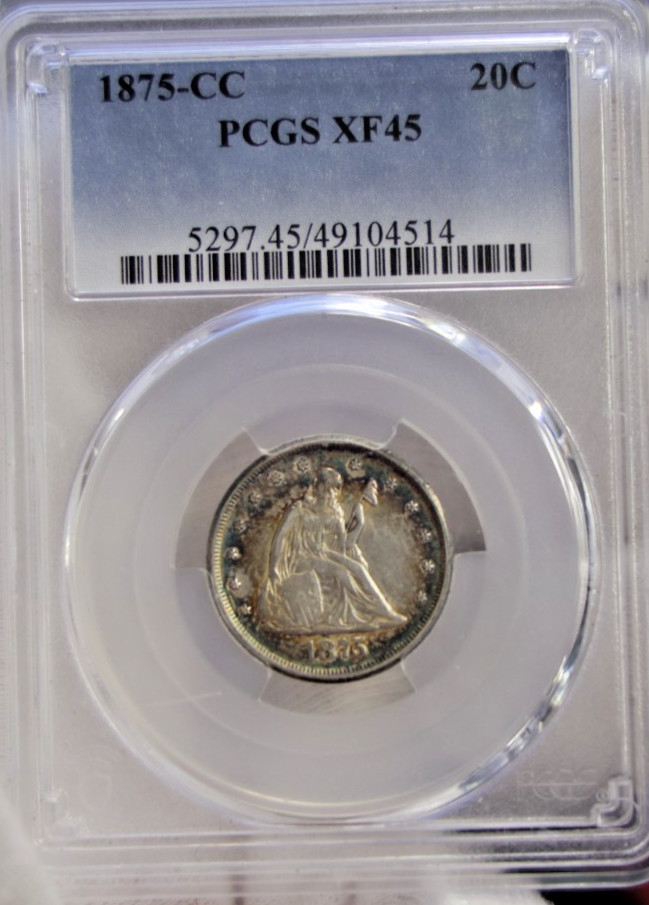 1875 CC US 20 Cent Piece PCGS XF45 1875 CC US 20 Cent Piece PCGS XF45