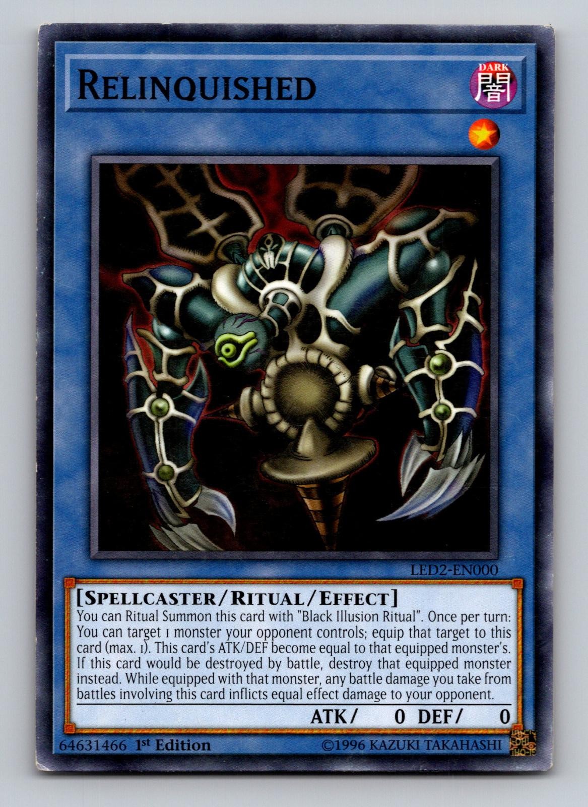 Relinquished LED2-EN000 Common Yu-Gi-Oh 1st Edition