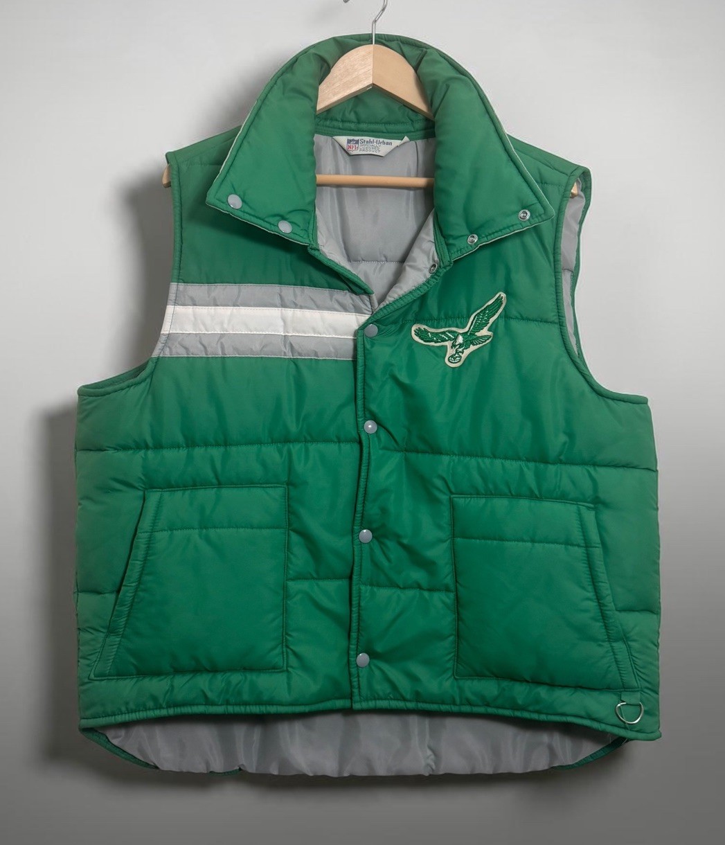 Vintage NFL Stahl Urban Philadelphia Eagles Kelly Green Puffer Vest Jacket XL Vintage NFL Stahl Urban Philadelphia Eagles Kelly Green Puffer Vest Jacket XL