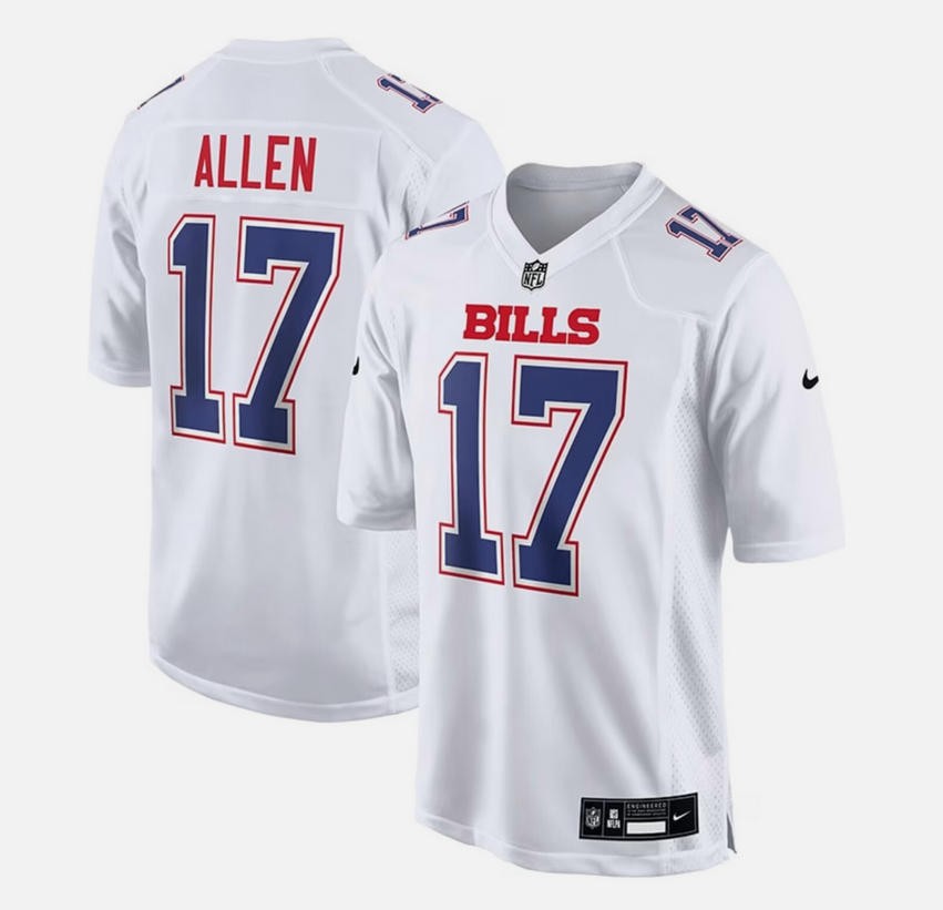 NEW Nike Buffalo Bills Josh Allen #17 NFL White Men's Game Jersey S-3XL