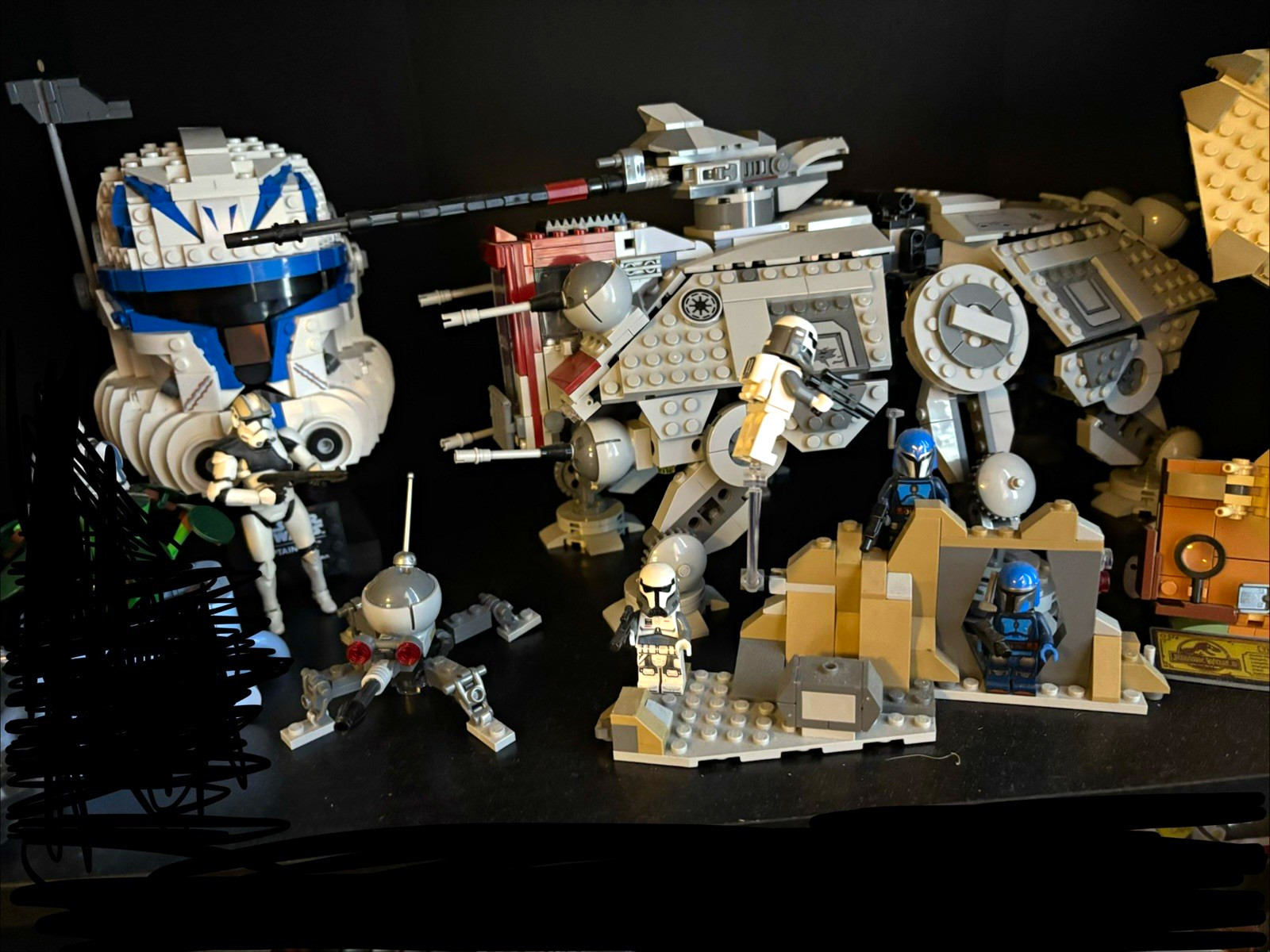 LEGO Star Wars Lot with Rex head, ATTE, incomplete y wing, walker, acclamator LEGO Star Wars Lot with Rex head, ATTE, incomplete y wing, walker, acclamator