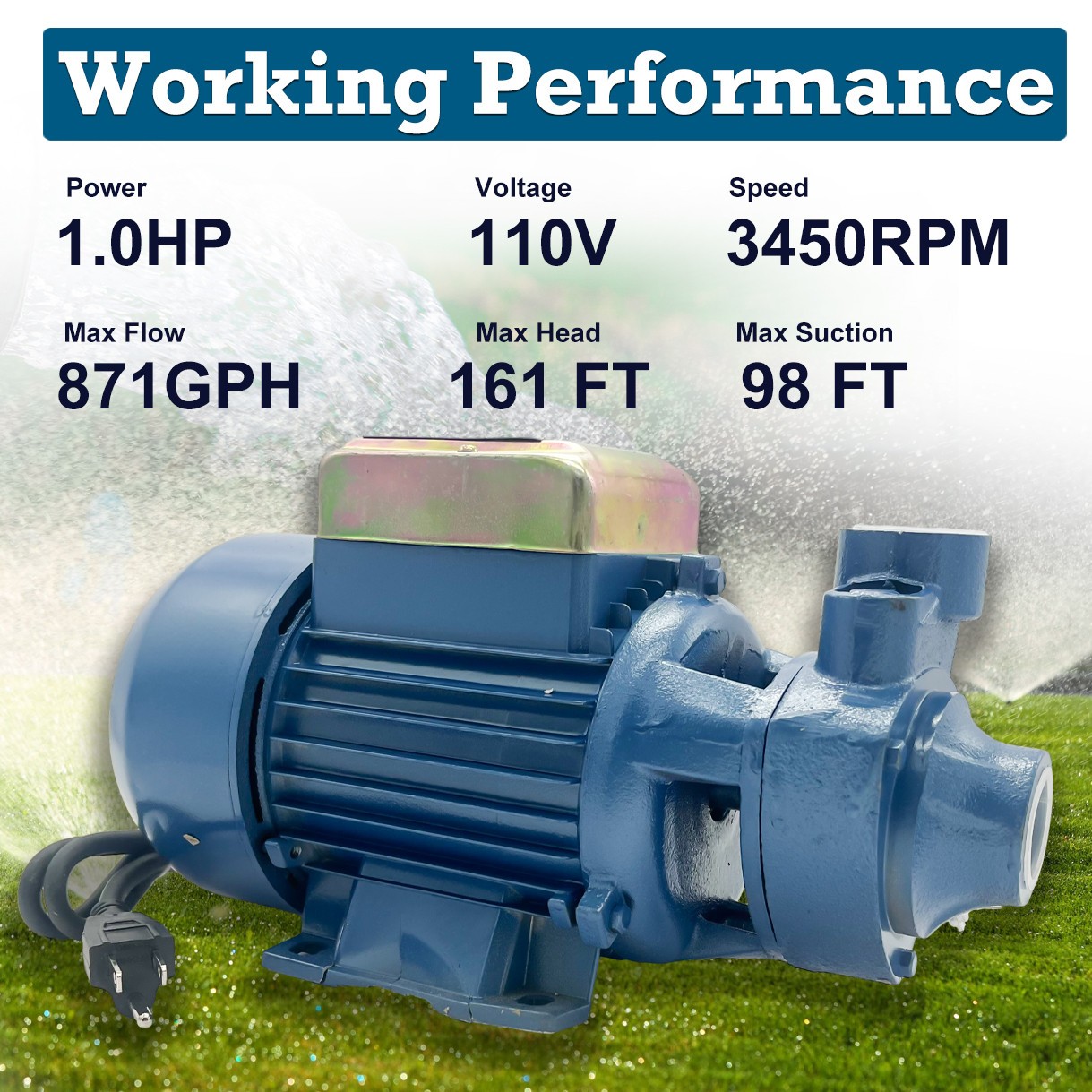 1HP Clear Water PUMP Electric Centrifugal Clean Water Pump Industrial Farm Pool 1HP Clear Water PUMP Electric Centrifugal Clean Water Pump Industrial Farm Pool