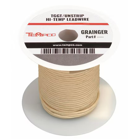 Tempco Ldwr-1049 High Temp Lead Wire, Tggt, 12 Awg, Natural, 250 Ft Tempco Ldwr-1049 High Temp Lead Wire, Tggt, 12 Awg, Natural, 250 Ft