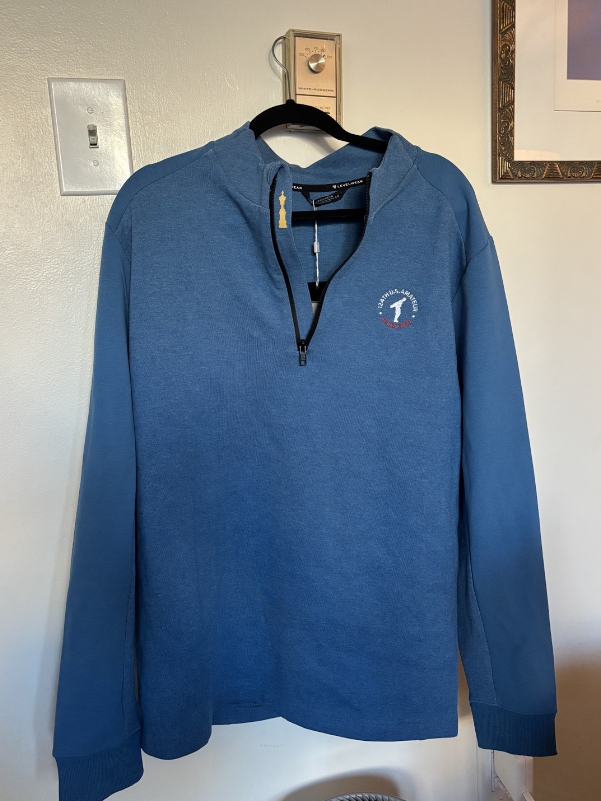 124th U.S. Amateur Hazeltine Azure Quarter Zip Size Adult Men\'s Large Golfwear 124th U.S. Amateur Hazeltine Azure Quarter Zip Size Adult Men\'s Large Golfwear