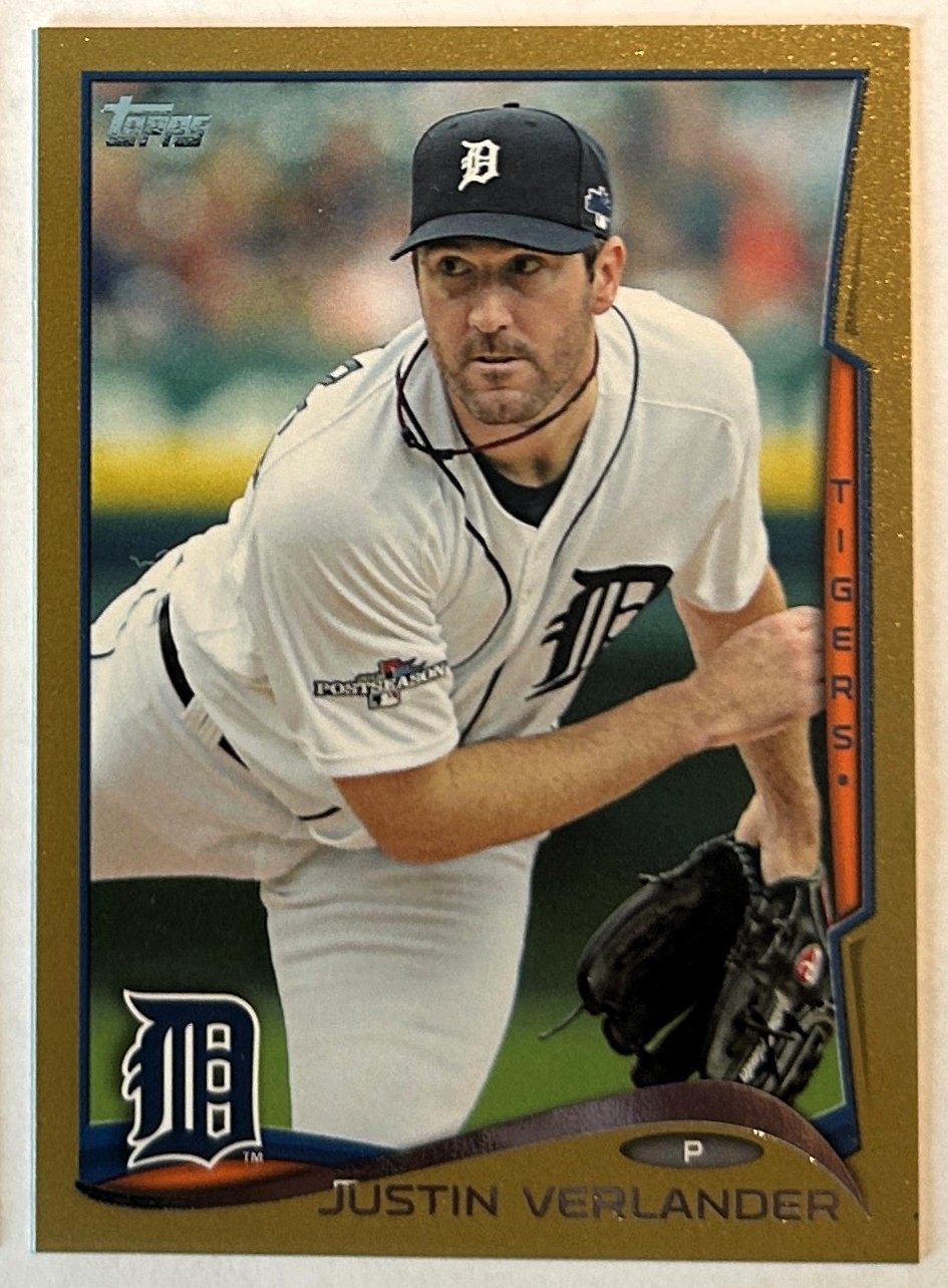 2014 Topps Gold SP Justin Verlander 450 Serial #\'d 974/2014