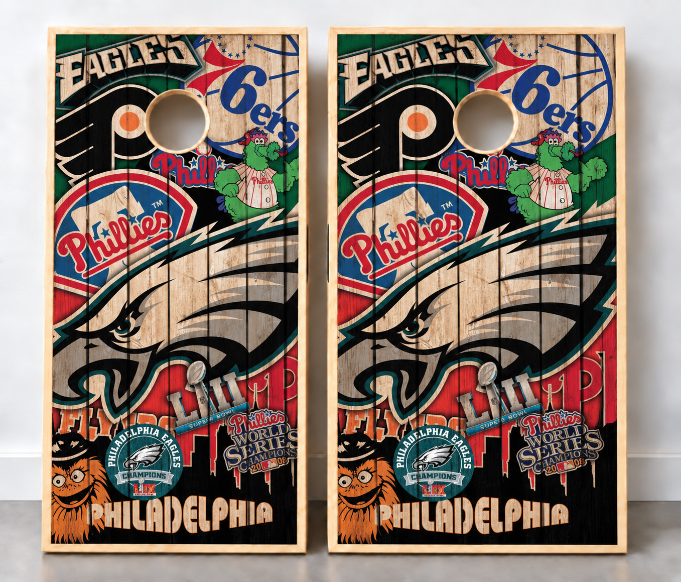 Philadelphia Teams All Philly Mashup Cornhole Wraps Decals