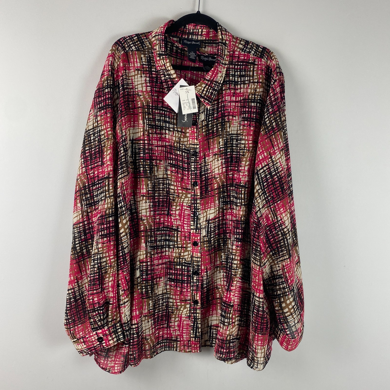 Maggie Barnes Button Up Shirt Size 5X w/ Matching Tank Top Multicolor
